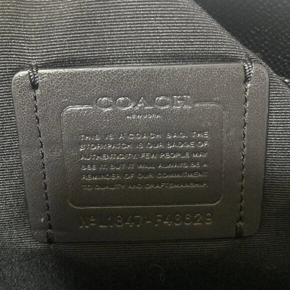 COACH Cross grain leather Avery tote F48629 Black Leather - Tote Bag - Picture 10 of 10